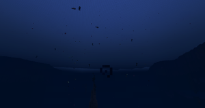 Lanternfish swimming towards the surface during the night.